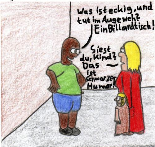 Cartoon: Schwarzer Humor (medium) by Salatdressing tagged schwarz,dunkelhäutig,flach,witz,witzig,mutter,kind,humor