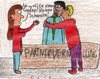 Cartoon: Cool (small) by Salatdressing tagged partnervermittlung,cool,schwul,dumm,blöd,job,arbeit