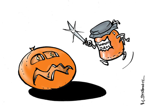 Cartoon: Halloween Nightmare (medium) by Micha Strahl tagged micha,strahl,halloween,nightmare,kürbis,kürbismarmelade,pumpkin,micha,strahl,halloween,nightmare,kürbis,kürbismarmelade,pumpkin