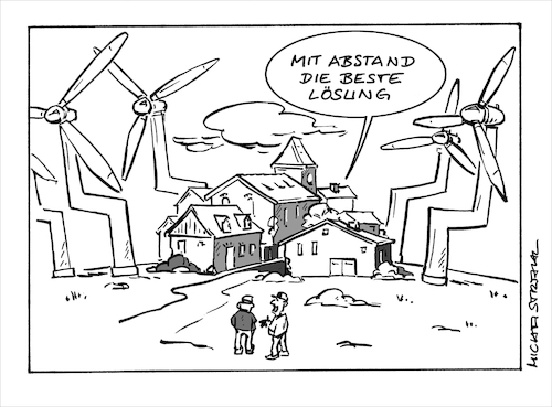 Cartoon: windkraft (medium) by Micha Strahl tagged micha,strahl,windkraft,abstandsregel,erneuerbare,energien,windräder,windkraftanlage,micha,strahl,windkraft,abstandsregel,erneuerbare,energien,windräder,windkraftanlage