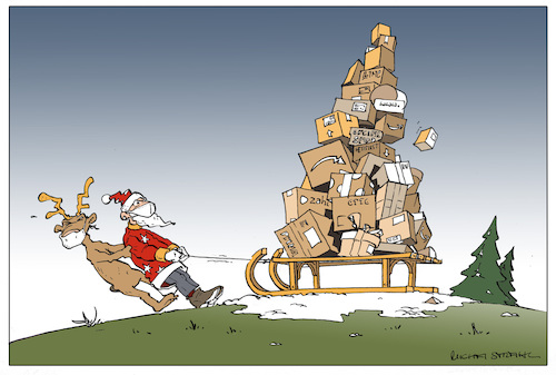 Cartoon: xmas parcel (medium) by Micha Strahl tagged micha,strahl,weihnachtsmann,santa,claus,christmasparcel,micha,strahl,weihnachtsmann,santa,claus,christmasparcel