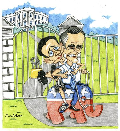 Cartoon: Mitt Romney and Paul Ryan (medium) by maxardron tagged mittromney,mitt,romney,paulryan,paul,ryan,presidential,election,barackobama,barack,obama