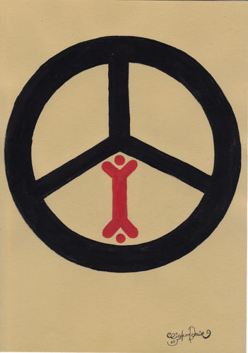 Cartoon: PEACE! (medium) by CIGDEM DEMIR tagged peace,war,humanity,people,black,red,logo