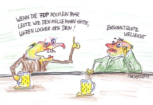 Cartoon: Personaldiskussion bei der FDP (medium) by Eggs Gildo tagged fdp,möllemann,spitzenkandidat