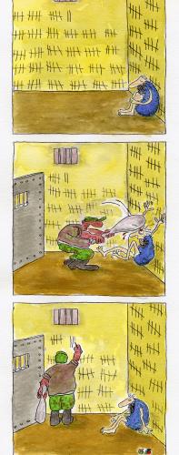 Cartoon: one day in jail (medium) by bernie tagged prison,humanrights,