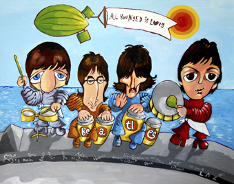 Cartoon: BEATLES (medium) by LAZ tagged beatles