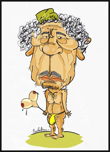 Cartoon: Gaddfi (medium) by Babak Mo tagged gaddafi,cartoon,babak,karikatures