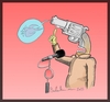 Cartoon: Mr.gun (small) by Babak Mo tagged babakmohammadi,cartoons,iran,karikatures