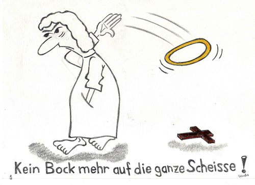 Cartoon: Gott hat die Schnauze voll (medium) by Marcello tagged gott