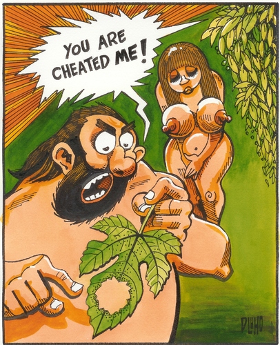 Cartoon: Adam and  Eve (medium) by Dluho tagged love