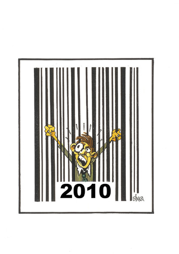 Cartoon: Bar code (medium) by Dluho tagged barcode