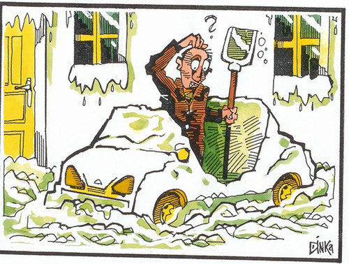 Cartoon: where is my car? (medium) by Dluho tagged snow