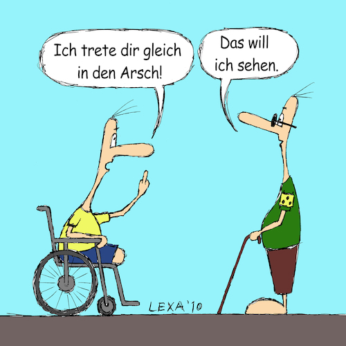 Cartoon: lexatoon Das will ich sehen (medium) by lexatoons tagged lexatoon,das,will,ich,sehen,handycap,behinderung,blind,rollstuhl,lexatoon,das,will,ich,sehen,handycap,behinderung,blind,rollstuhl