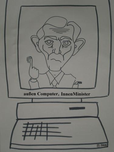 Cartoon: Onlinedurchsuchung (medium) by Mietz tagged schäuble,innenminister,stasi,zwei,punkt,null,