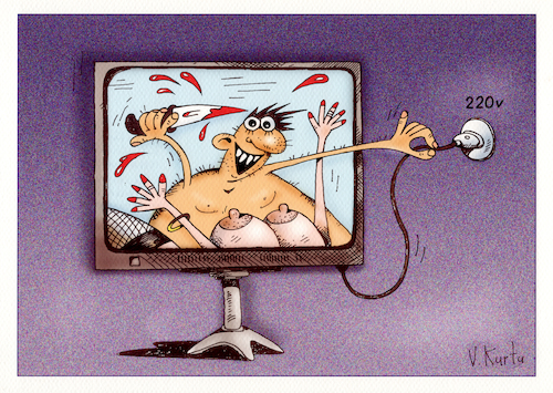 Cartoon: Nachtschrecken TV (medium) by kurtu tagged nachtschrecken,tv,nachtschrecken,tv
