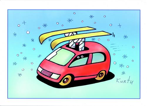 Cartoon: public (medium) by kurtu tagged no,auto,autos,verkehr,sicherheit,ski,wintersport,sport,sportler,winter,freizeit,urlaub,ferien,verreisen,gepäck,transport