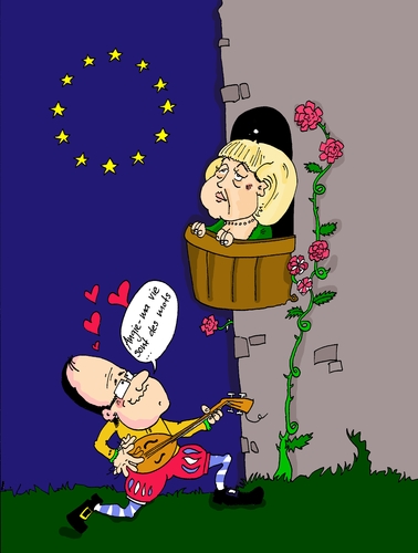 Cartoon: merkollande (medium) by talbiez tagged merkel,hollande,love,merollande