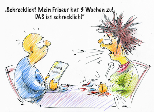 Cartoon: Corina Krise (medium) by kugel2020 tagged corona,friseur,deutschland,frauen,probleme,shut,down