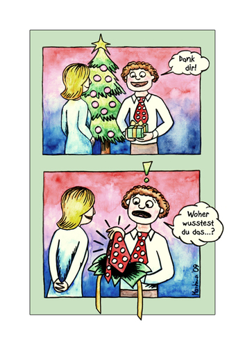 Cartoon: die Krawatte... (medium) by martinchen tagged krawatte,geschenk,weihnachten