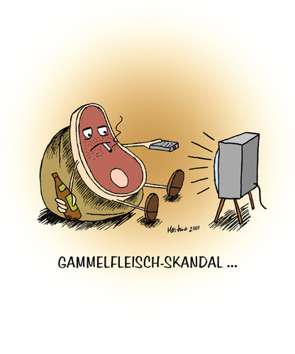 Cartoon: Gammelfleischskandal... (medium) by martinchen tagged gammelfleisch,fleisch,skandal