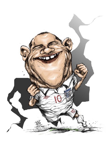 Cartoon: rooney england (medium) by cakBOY tagged england,rooney,caricature,cartoon,futball,sports