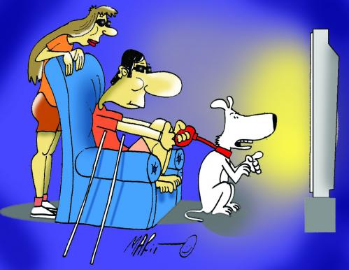 Cartoon: Ayuda para ciegos (medium) by Mario Almaraz tagged dos,personas,un,perro
