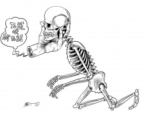 Cartoon: NO SER (medium) by Mario Almaraz tagged esqueleto,,sein,shakespeare,literatur,zitat,philosophie,leben,tod,tot,sterben,skelett,identität,menschheit,mensch,knochen,lebensende,ende,ausweglosigkeit,jenseits,sterblichkeit,endlichkeit