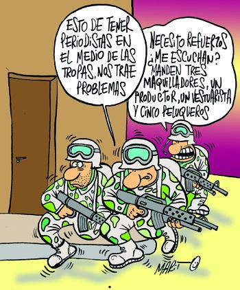Cartoon: REPORTERO DE GUERRA (medium) by Mario Almaraz tagged soldados