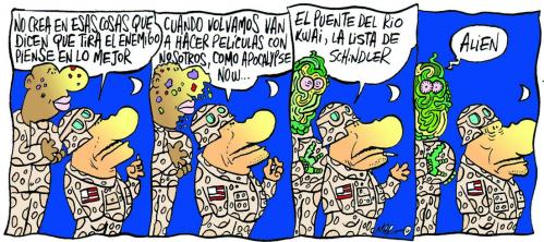Cartoon: SOS MARINES (medium) by Mario Almaraz tagged soldados,
