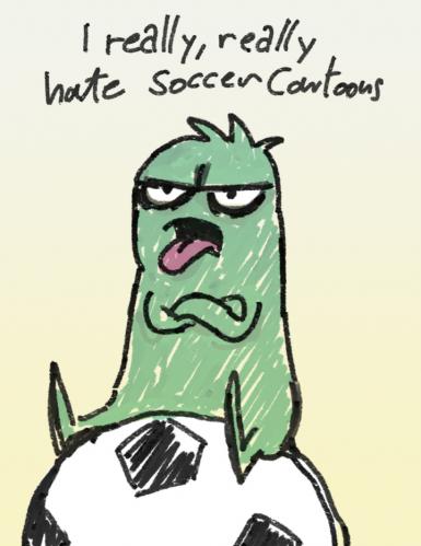Cartoon: soccer sucks (medium) by dfreleng tagged hate,soccer,football