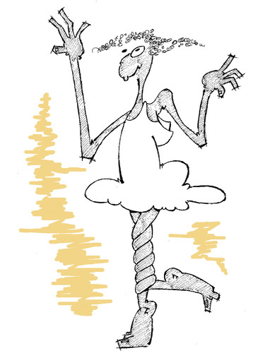 Cartoon: Pirouette (medium) by paraistvan tagged flexion,ballett,dancer,dance,pirouette,twisty,winden,woman