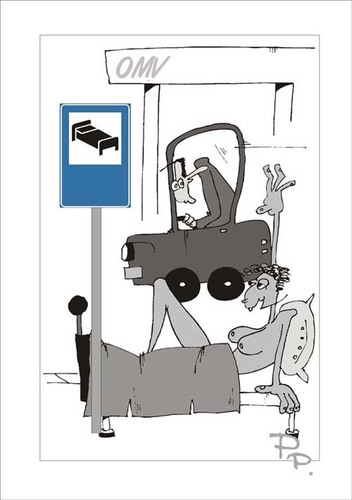 Cartoon: Traffic sign (medium) by paraistvan tagged sign,traffic,woman,bed