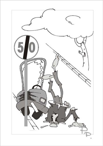 Cartoon: Traffic sign (medium) by paraistvan tagged sign,traffic,car,impact