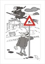 Cartoon: Traffic sign (small) by paraistvan tagged traffic sign flight motherinlaw broom