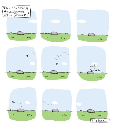 Cartoon: the exciting adventures of a sto (medium) by thomas_hollnack tagged stone,fly,life,time