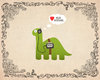 Cartoon: Old School (small) by thomas_hollnack tagged old school dinosaur walkman