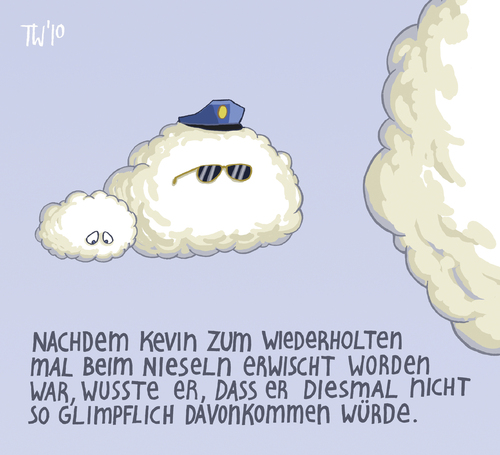 Cartoon: Auf frischer Tat ertappt! (medium) by Tobias Wieland tagged polizei,wetter,niesel,wolken,regen,wolke,wolke,regen,wolken,nieseln,wetter,polizei