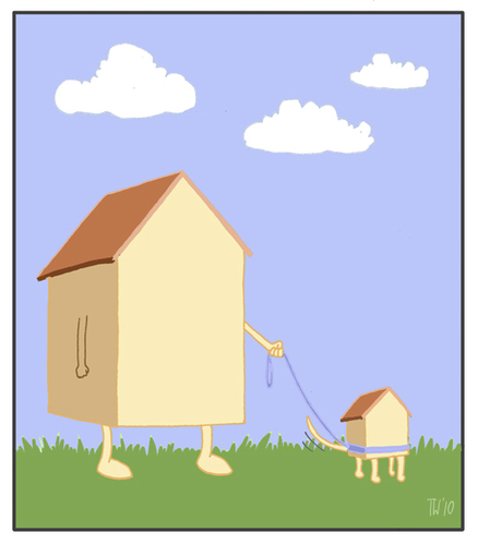 Cartoon: Haustier (medium) by Tobias Wieland tagged haus,tier,haustier,gassi,park,gras,wiese