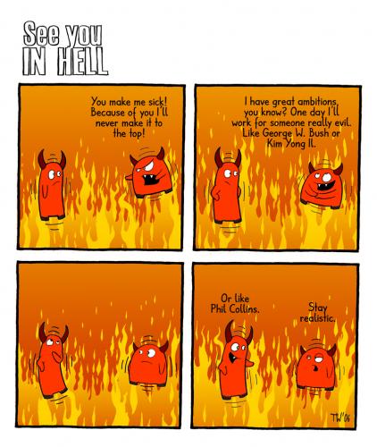 Cartoon: See you in hell (medium) by Tobias Wieland tagged see,you,in,hell,hölle,teufel,devil,religion,fun,funny,humor,humour,