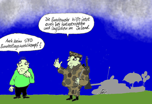 Cartoon: Bundestagwahlkampf 2017 (medium) by Marbez tagged bundestag,wahlkampf,bundeswehr