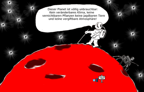 Cartoon: Erdähnlicher Planet (medium) by Marbez tagged planet,zerstörung,erdähnlichkeit