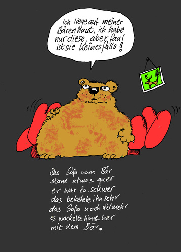 Cartoon: Faule Bärenhaut (medium) by Marbez tagged bär,bärenhaut,sofa