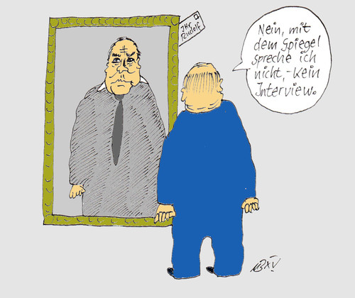 Cartoon: Helmut Kohl und die Presse (medium) by Marbez tagged kohl,presse,verbitterung