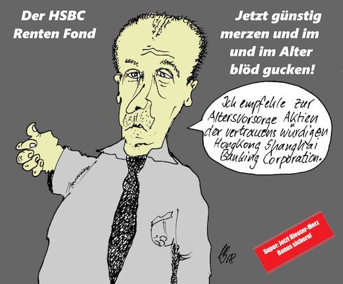 Cartoon: Merz Riester Rentenfond (medium) by Marbez tagged riester,merz,rente