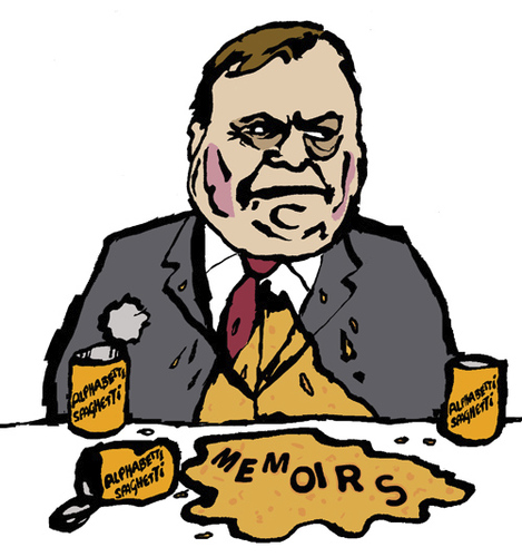 Cartoon: John Prescott (medium) by Dom Richards tagged john,prescott,caricature,politician,labour,vomit,autobiography