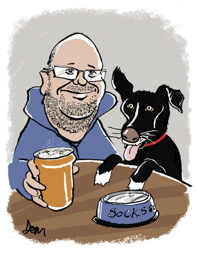 Cartoon: Mike and Socks (medium) by Dom Richards tagged caricature