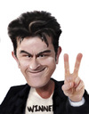 Cartoon: Charlie Sheen (small) by Dom Richards tagged charlie,sheen,caricature,tv,actor,drugs