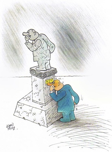 Cartoon: Overview of sculpture... (medium) by kamil yavuz tagged see,sculpture