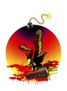 Cartoon: Neo Nazi Bomb (small) by Hilmi Simsek tagged neo nazi germany turkish doner kebap bomb eagle hilmi simsek cartoon