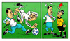 Cartoon: Turkey - Germany football match (small) by Hilmi Simsek tagged turkey germany soccer football tayyip erdogan sarrazin adolf hitler